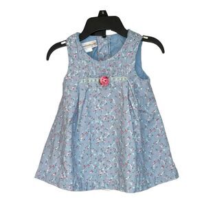 Samantha Says | by Samara Baby Girls Blue Floral Corduroy Dress